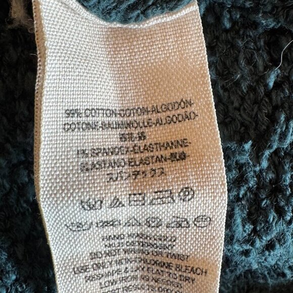 Free People Cable Foldover off the Shoulder sweater in teal size small - Picture 9 of 10